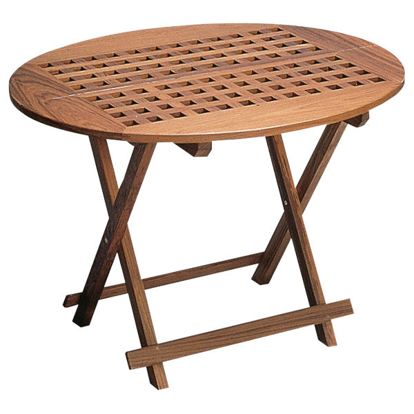 Roca klapbord i teak, set forfra med mål 65x57x80cm