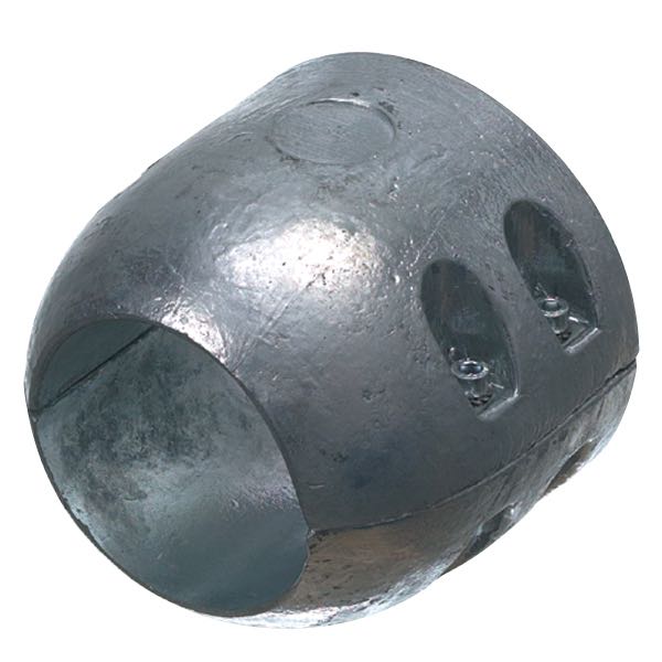 BAC zink akselanode 110/70mm set forfra med stillede detaljer.
