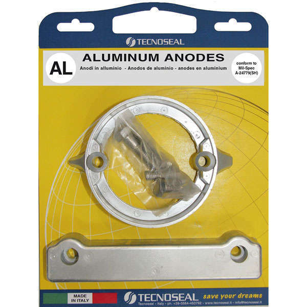 Tecnoseal alu kit til Volvo duo-prop 280, klart billede af aluanoder.