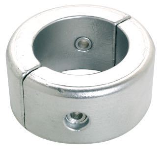 Tecnoseal zink gori ringanode set forfra, klar til montering på båd.