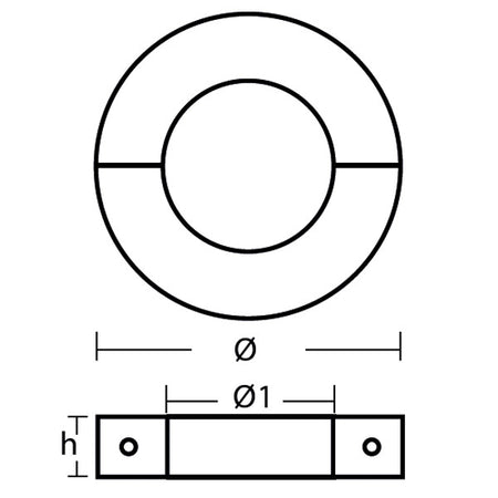 Tecnoseal alu akselanode Ø30mm monteret på aksel
