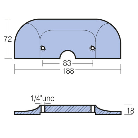 Overblik over Tecnoseal zinkanode, med fokus på dets design og specifikationer.