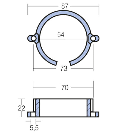 Zinkanode fra Tecnoseal, klar til montering på Mercuiser motor.