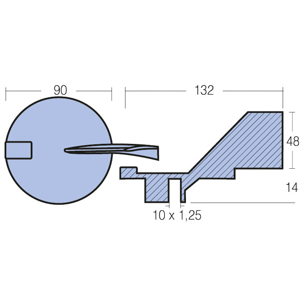 Tecnoseal zinkanode monteret på båd, viser bredde og design.