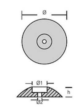 1852 zink anode monteret på bådskrog