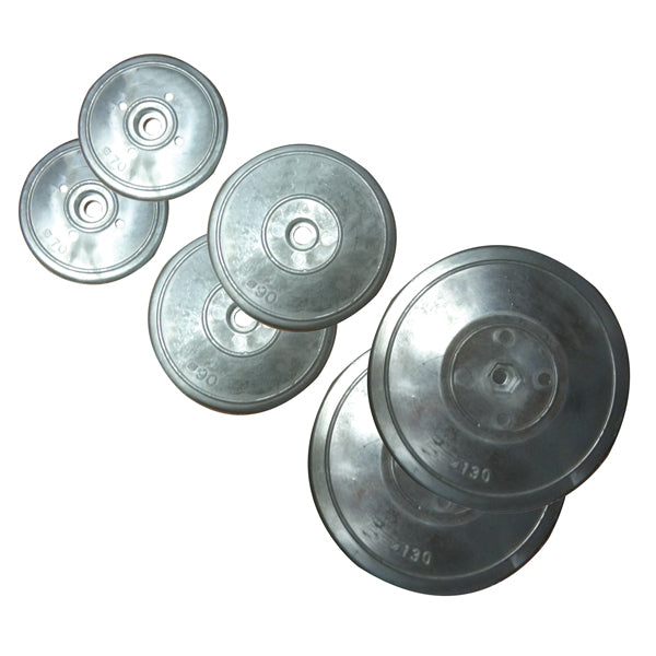 1852 zink tallerken anode set forfra med klar baggrund