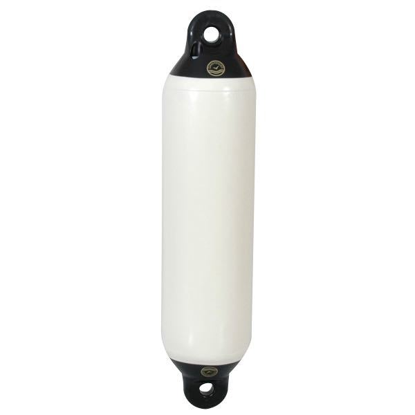 Dan-Fender 827 i hvid placeret på havnens kaj
