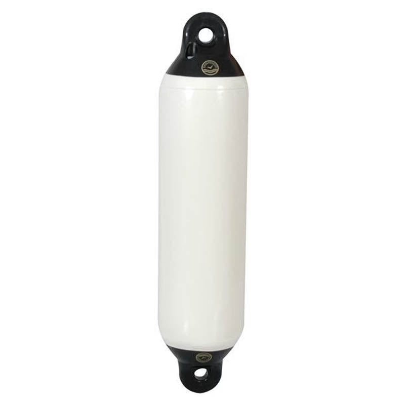 Dan-Fender 12x42 cm fender i hvid med sort top, set forfra