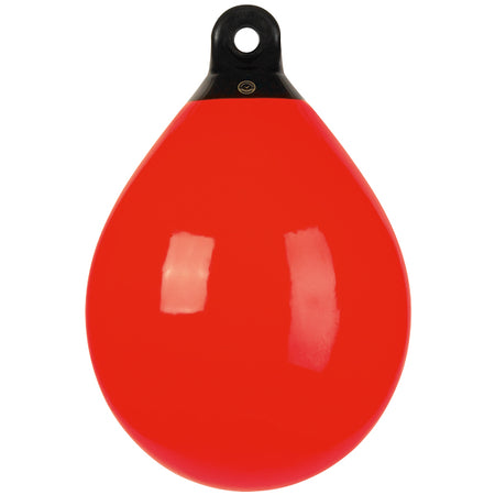 Dan-Fender Jordbær B40 rød Ø330mm, set forfra på en båd