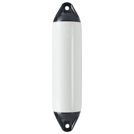Polyform F01M fender fra siden, i brug ved en båd