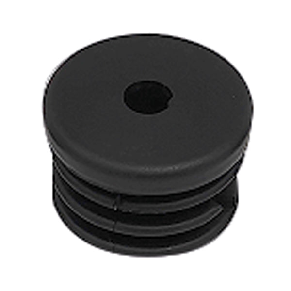 Endeprop i sort PVC til rør Ø22mm, perfekt til brug i badestiger.