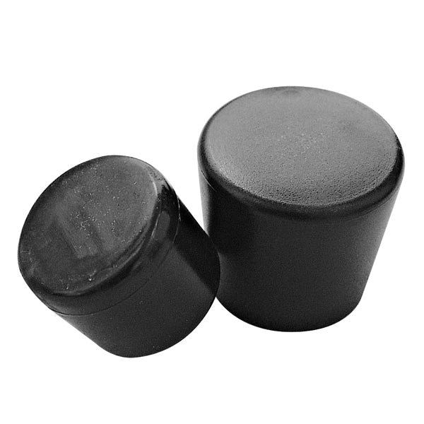 Sort PVC endeprop fra BoatLab til rør Ø25mm, set forfra.