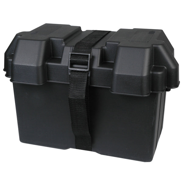SeaTec batteriboks set forfra, klar til opbevaring af batterier.