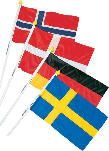 Facadeflagsæt fra Adela med dansk flag, 70 cm, monteret på stang