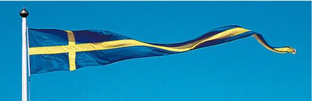 Korsvimpel Sverige fra Adela, 200 cm høj, hængende på båd