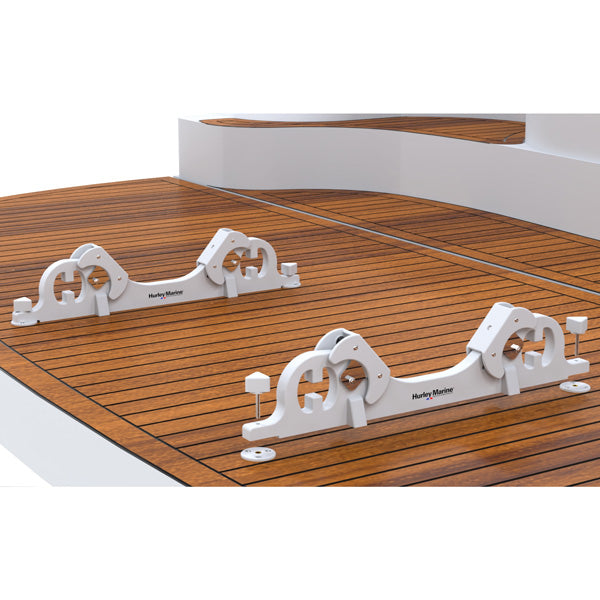 Close-up af Hurley davits chocks, viser materiale og finish.