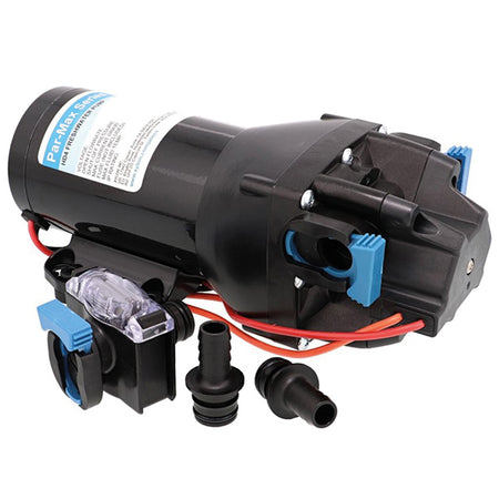 Jabsco spulepumpe HOTSHOT HD4 set fra siden, klar til installation på båd.