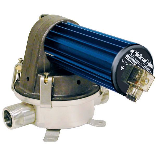 Kirk membranpumpe 2000ltr. set forfra med detaljeret design.