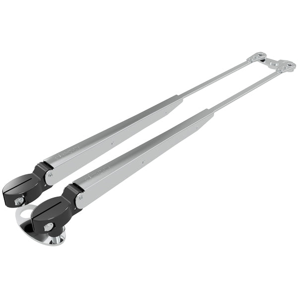 Roca W12 parallel viskerarm set forfra, klar til montering.