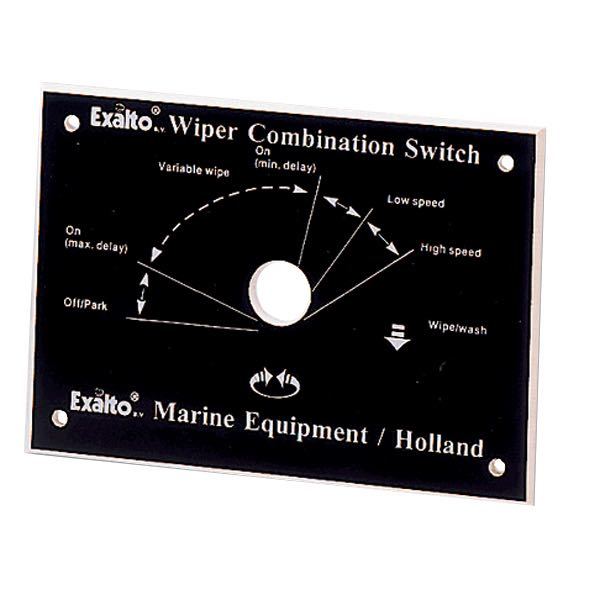 Exalto kontaktpanel til visker monteret på båd, set forfra.