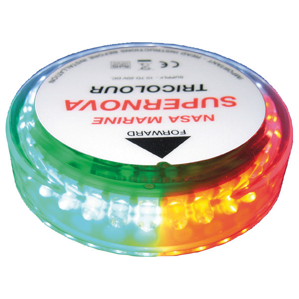 Nasa Led lanterne Supernova tricolour set forfra med mærkningsdetaljer.