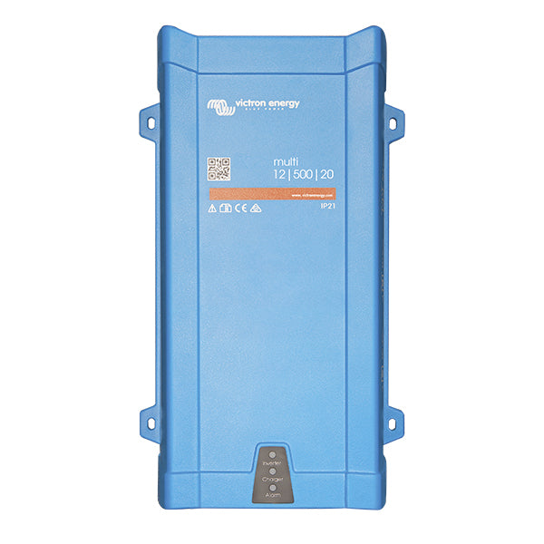 Victron inverter/lader Multiplus set forfra, klar til montering i båd.