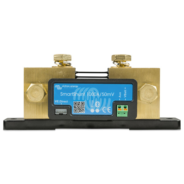 Victron SmartShunt monteret med tilslutninger og beskyttelse i IP65-kabinet.