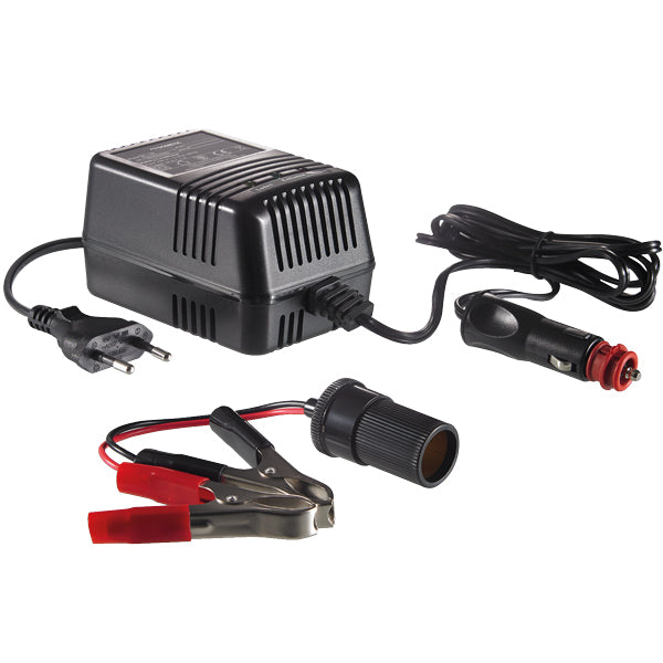 Dometic BC 100 batteri-conditioner set fra siden på hvid baggrund.