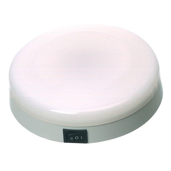 SeaTec loftslampe i plast, 12V, Ø140mm, monteret på båddekket