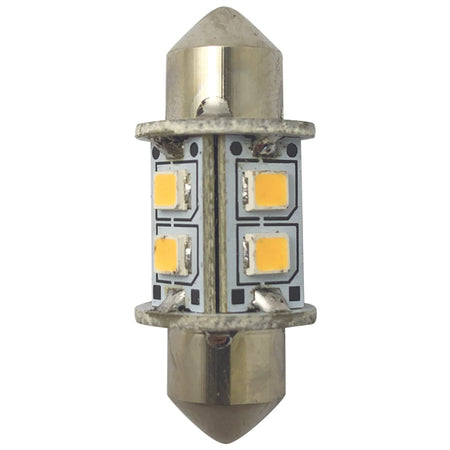 1852 LED pinolpære 31mm set fra siden, klar til montering på båd
