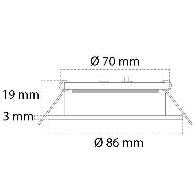 Casolux lampe monteret i loftet på en båd