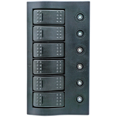 1852 elpanel med automat sikringer og LED lys, monteret på båd