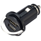 SeaTec dobbelt USB-lader til båd med 12-24V udtag set forfra