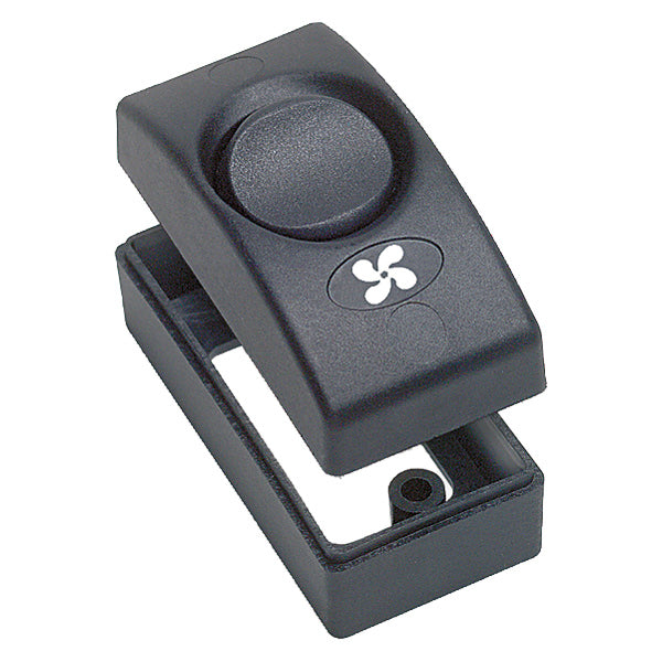 BEP afbryder i sort, 10 Amp, set forfra, til marinebrug