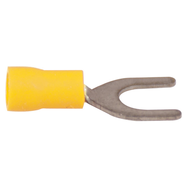 Gul SeaTec gaffelstik 6.4mm i pakke med 10 stk.