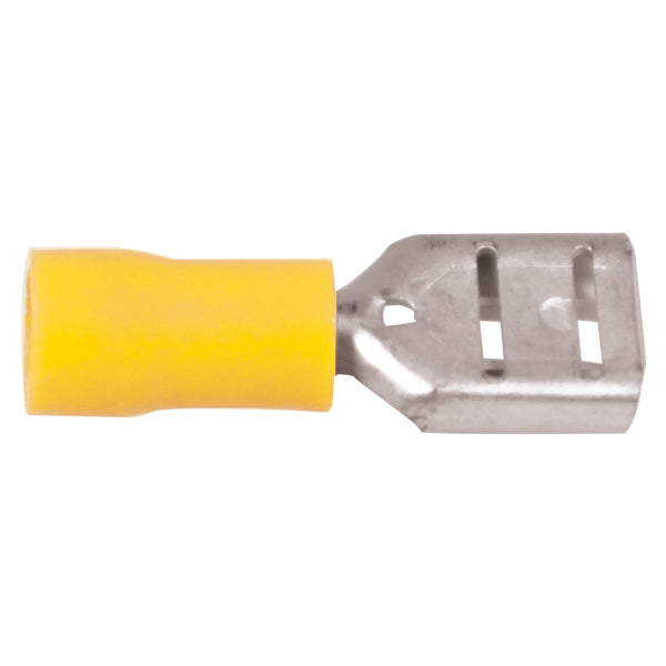 SeaTec fladstik hun i gul farve, set forfra, 6.4x0.8mm, pakket i 100 stk