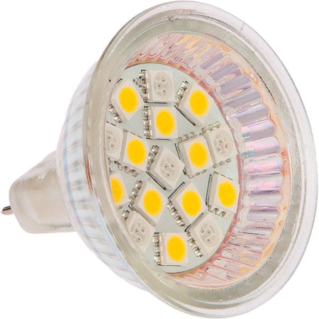 Nautecled G4 dual MR16 LED pære set fra siden, klar til montage.