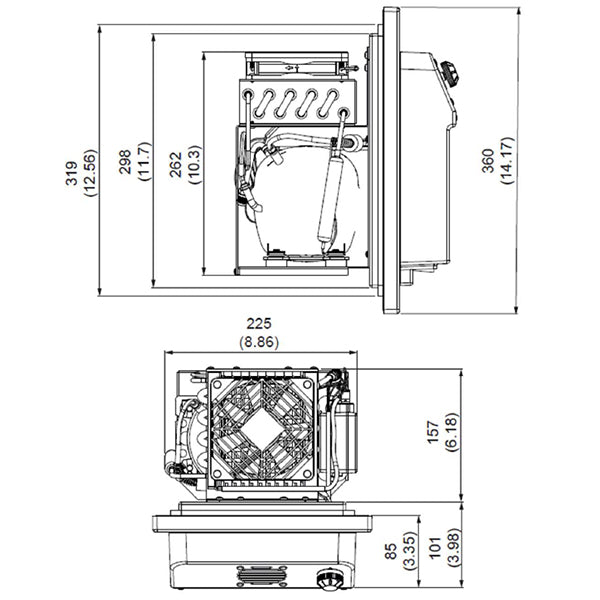 Isotherm VE200 monteret under bådens bordplade