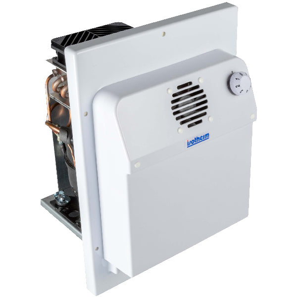 Isotherm VE200 kølesystem set forfra i en bådinteriør