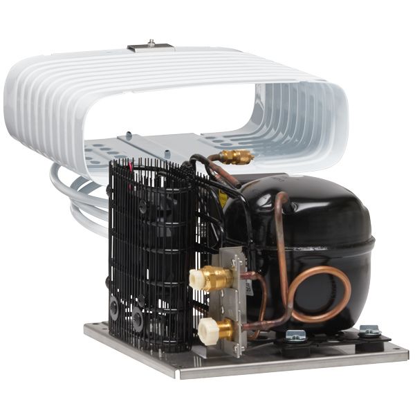 Dometic køleaggregat CU55/VD07 med O-fordamper set fra siden.