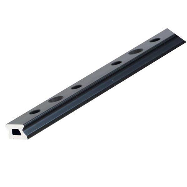 Ronstan skødeskinne 26mm 2m vist fra siden med mounting fittings