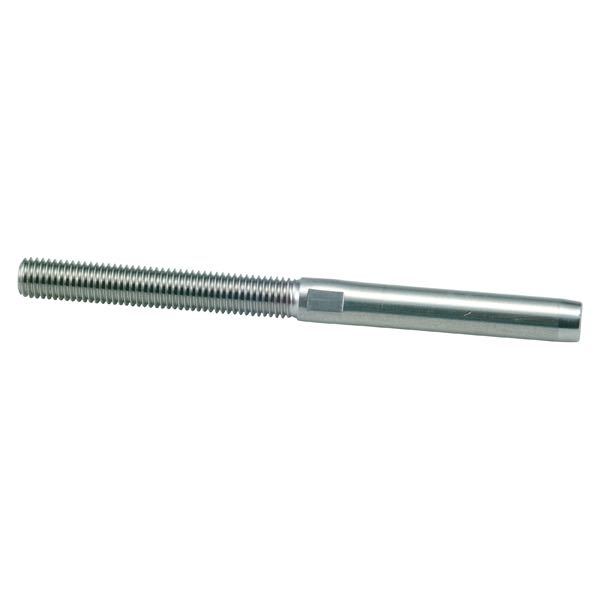 Blue Wave gevindterminal 7/16" til wire 6mm i rustfrit stål set forfra