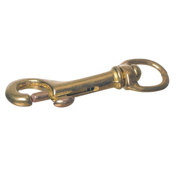 1852 hundehage af messing, set fra siden, til bådudstyr