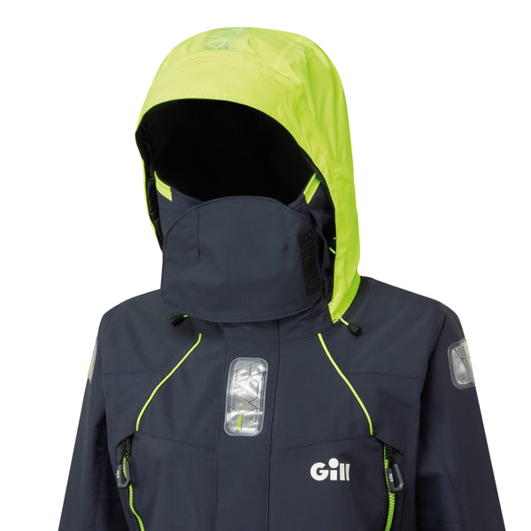 Gill jakken i navy, set bagfra med refleksdetaljer.