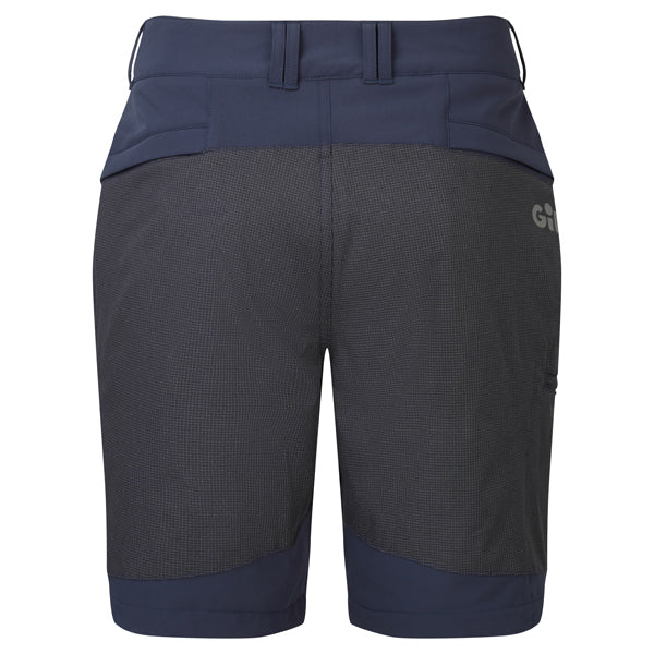 Gill UV024 UV Pro stretch shorts vist bagfra i marineblå farve