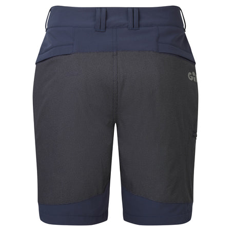 Gill UV024 stretch shorts i navy, vist fra siden med fleksibel pasform