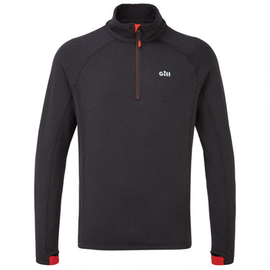 Gill 4-vejs fleece i grafitfarve med halslynlås set forfra