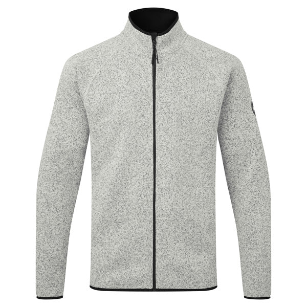 Gill fleece jakke i grå, set forfra med lynlås åben
