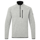 Gill fleece jakke i grå, set forfra med lynlås ved halsen.
