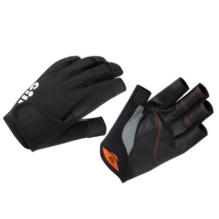 Gill 7243 sejlerhandsker uden fingre i sort farve set forfra.
